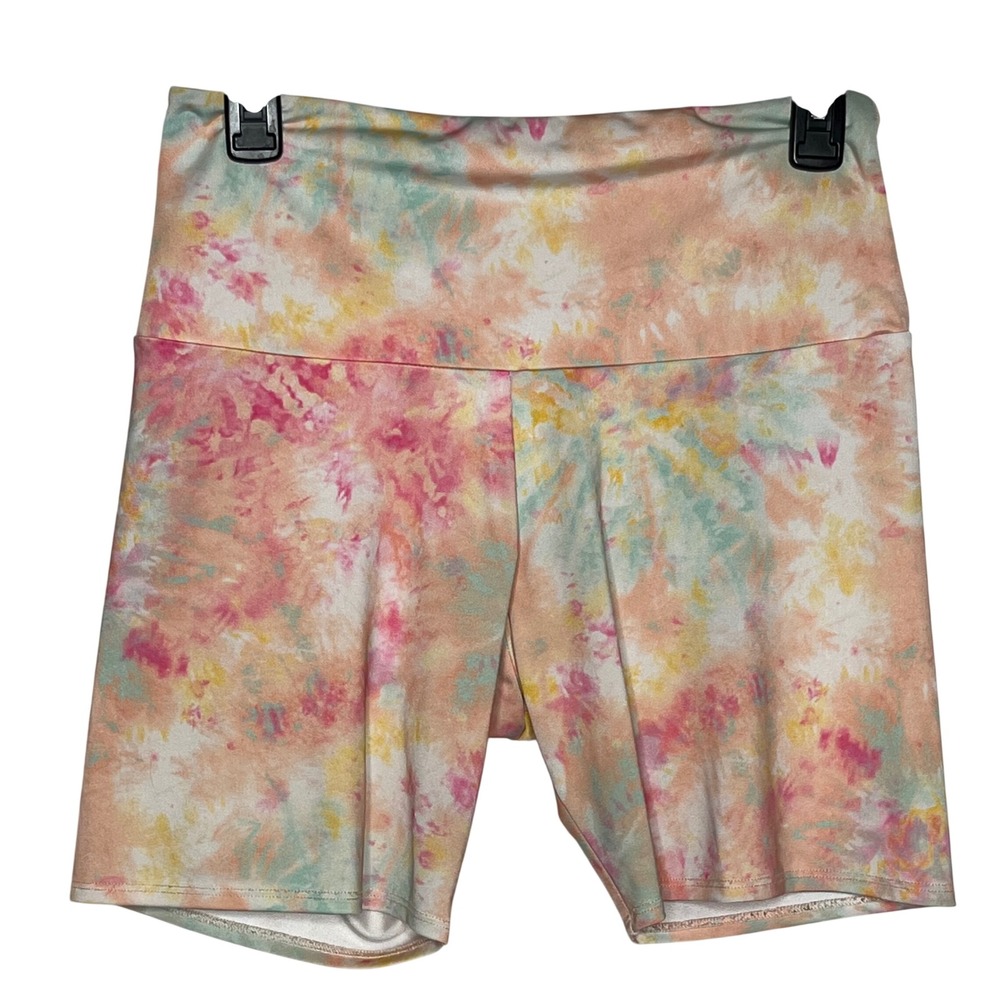 Free People Movement x Onzie Tie Dye Bike Shorts Medium Large Pastel Colors